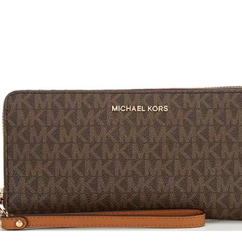 Michael Kors Monogram Brown Wristlet